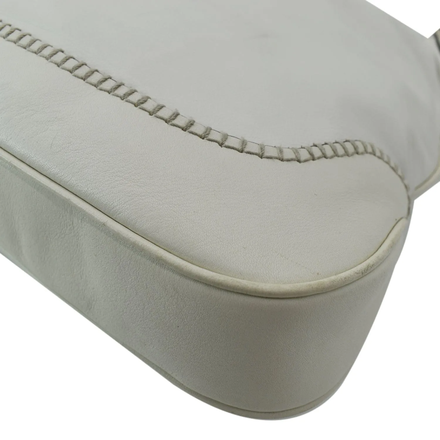 GUCCI Jackie Medium Leather Shoulder Bag White 219725