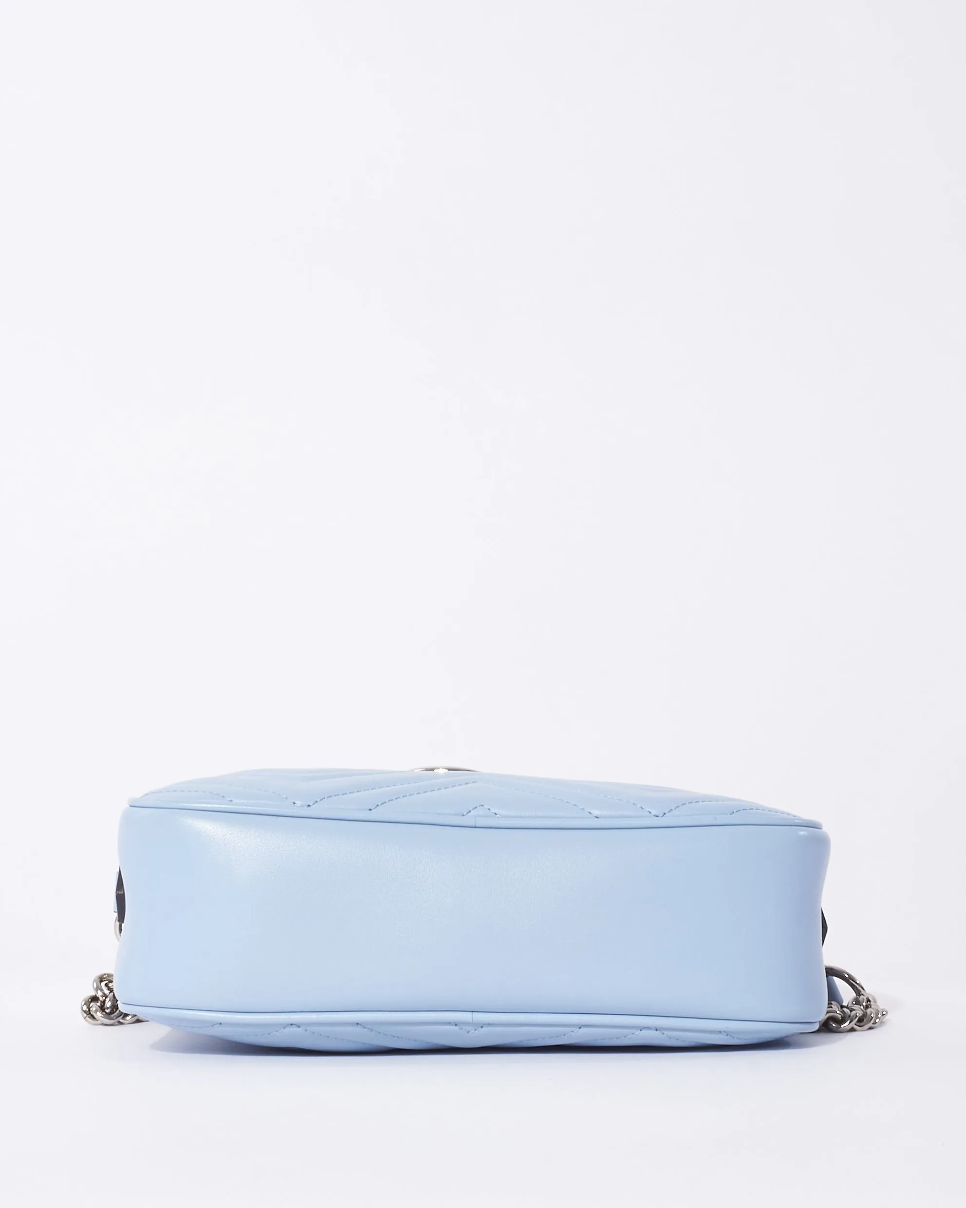 Gucci Light Blue Leather SHW Marmont Small Camera Bag