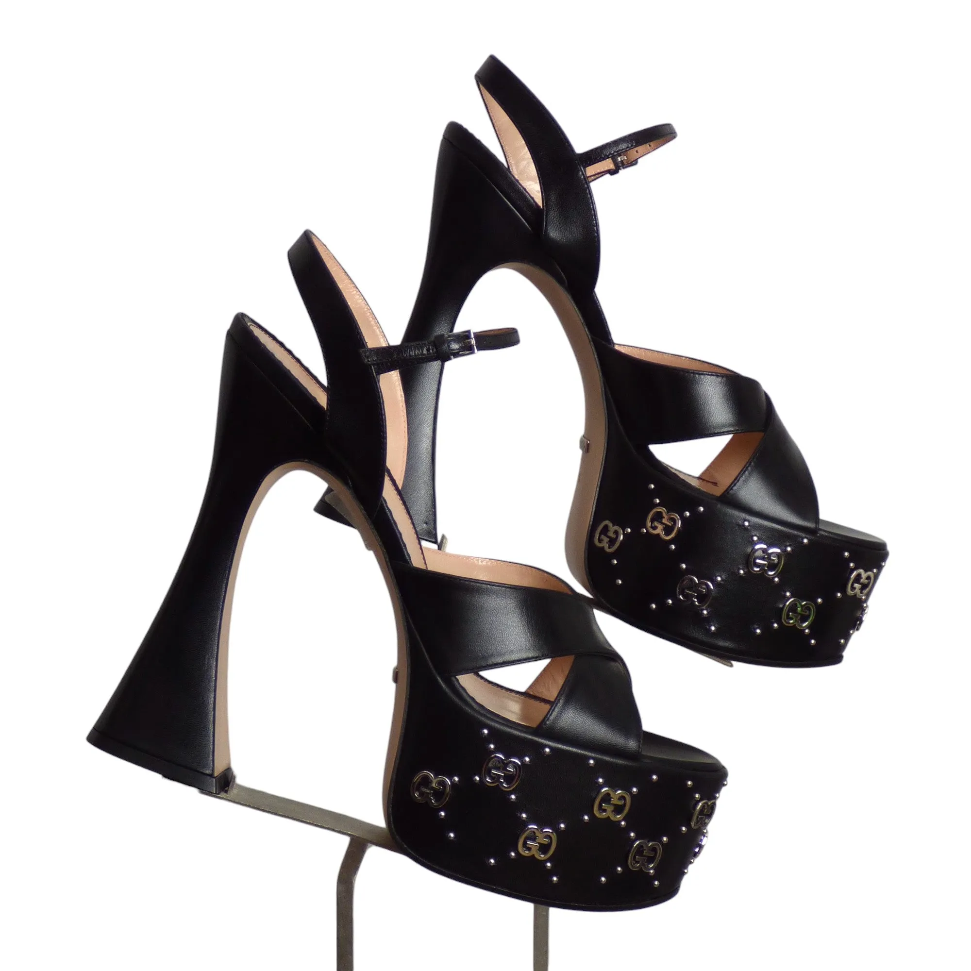 GUCCI- NIB Black Malaga Kid Platforms, Size 41.5