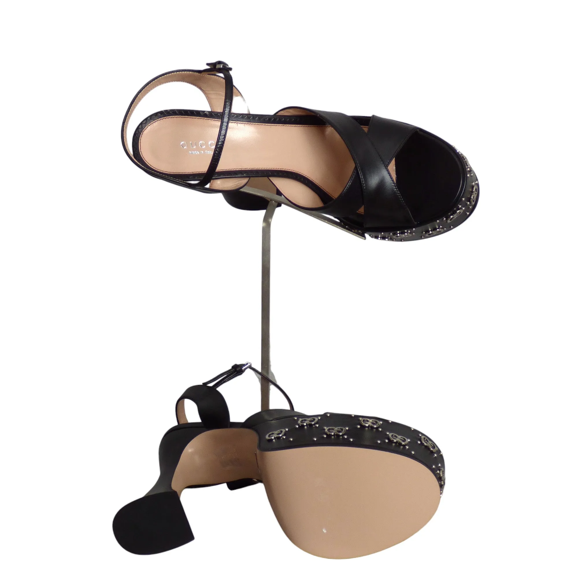GUCCI- NIB Black Malaga Kid Platforms, Size 41.5