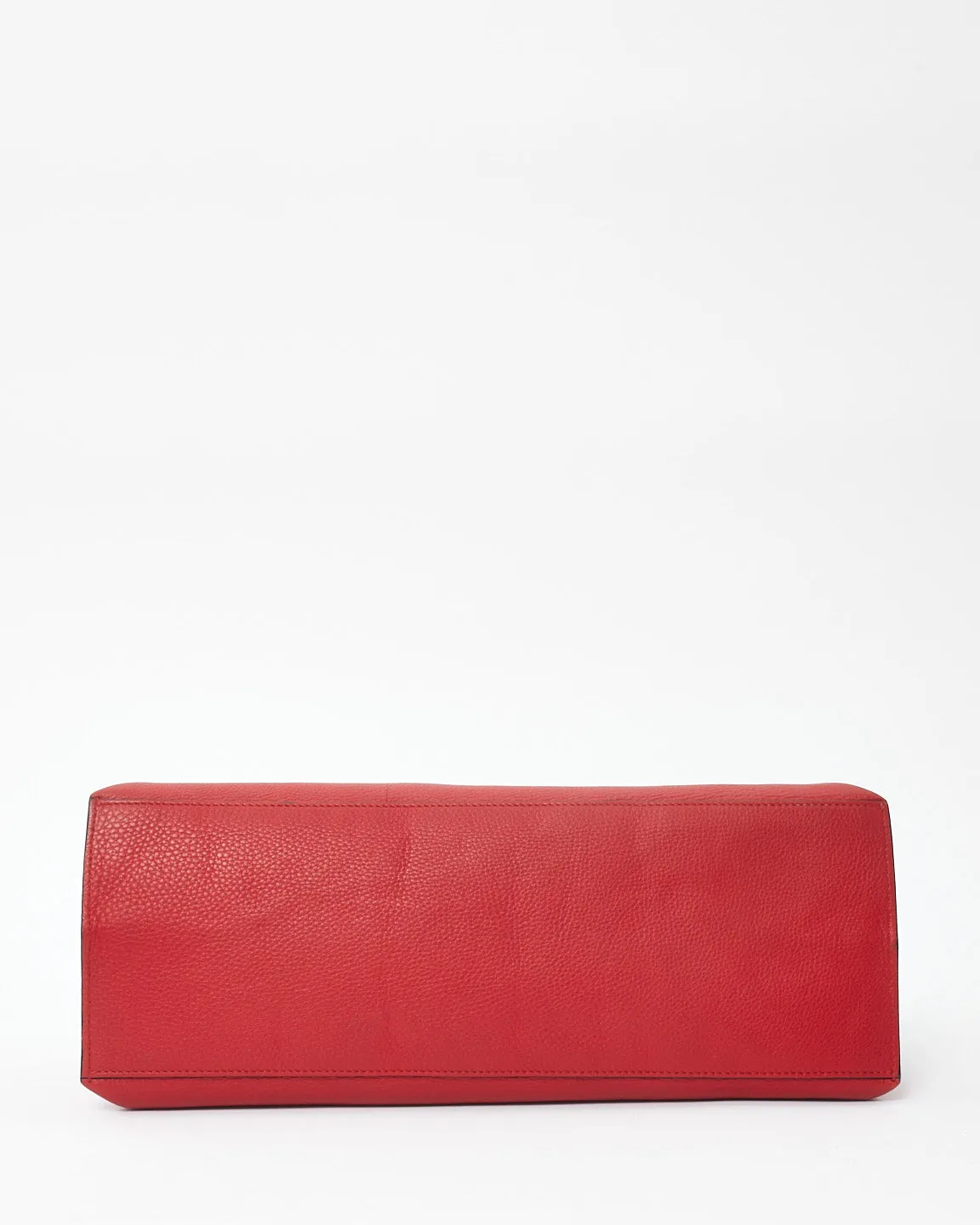 Gucci Red Leather Bamboo Twist Daily Top Handle Bag