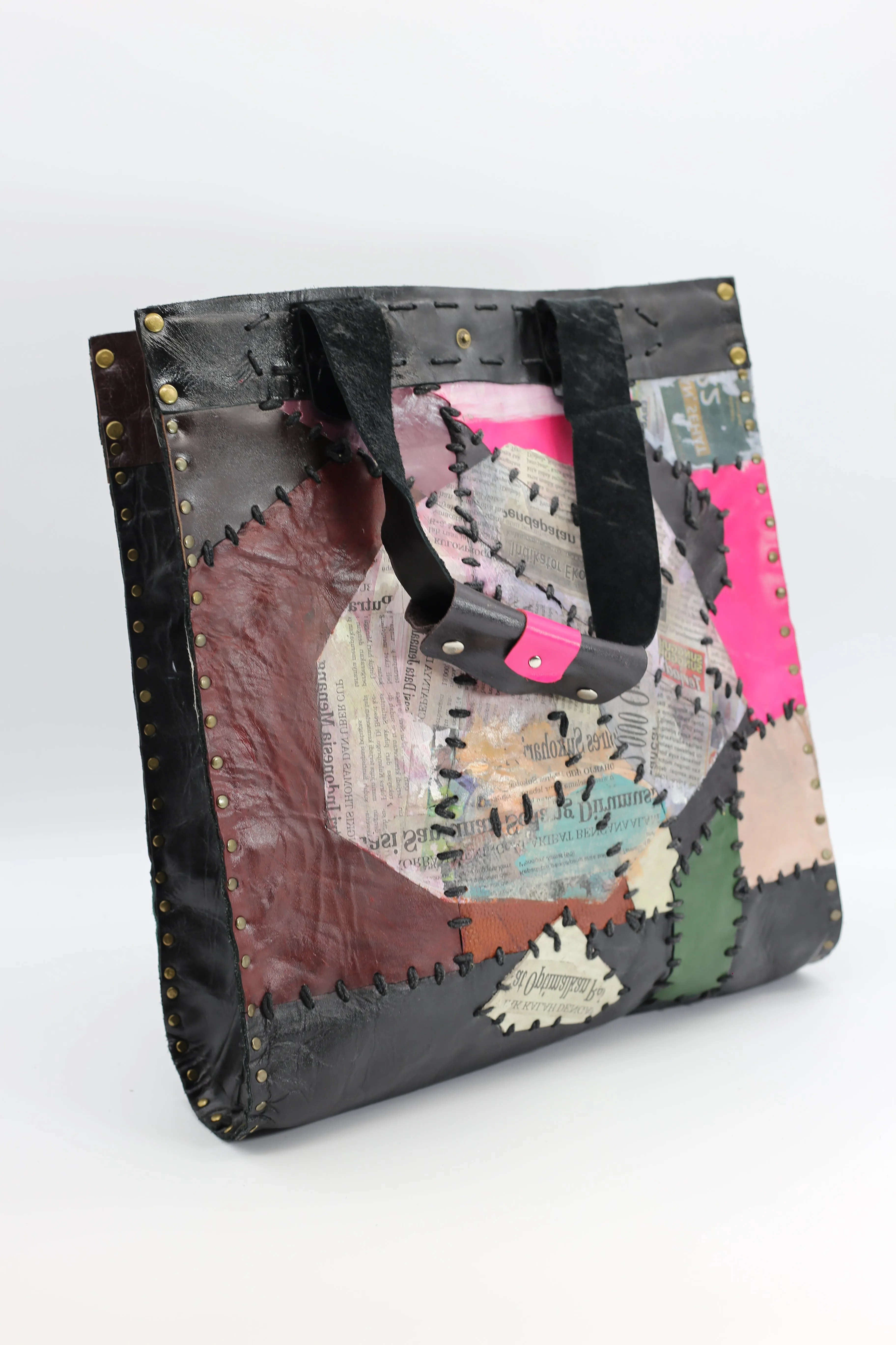 Hand Crafted Tote Bag From Recycled Leather