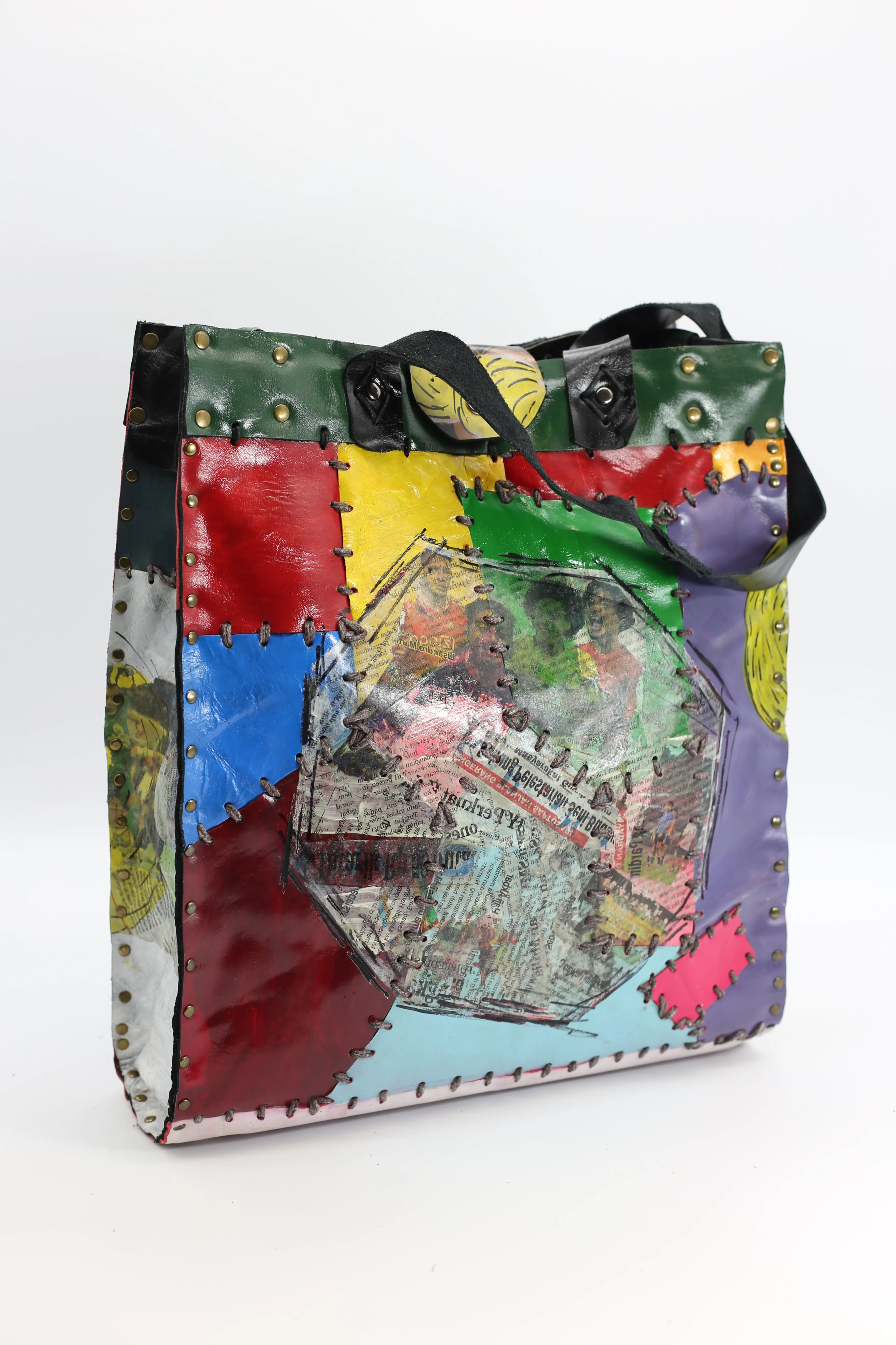 Hand Crafted Tote Bag From Recycled Leather