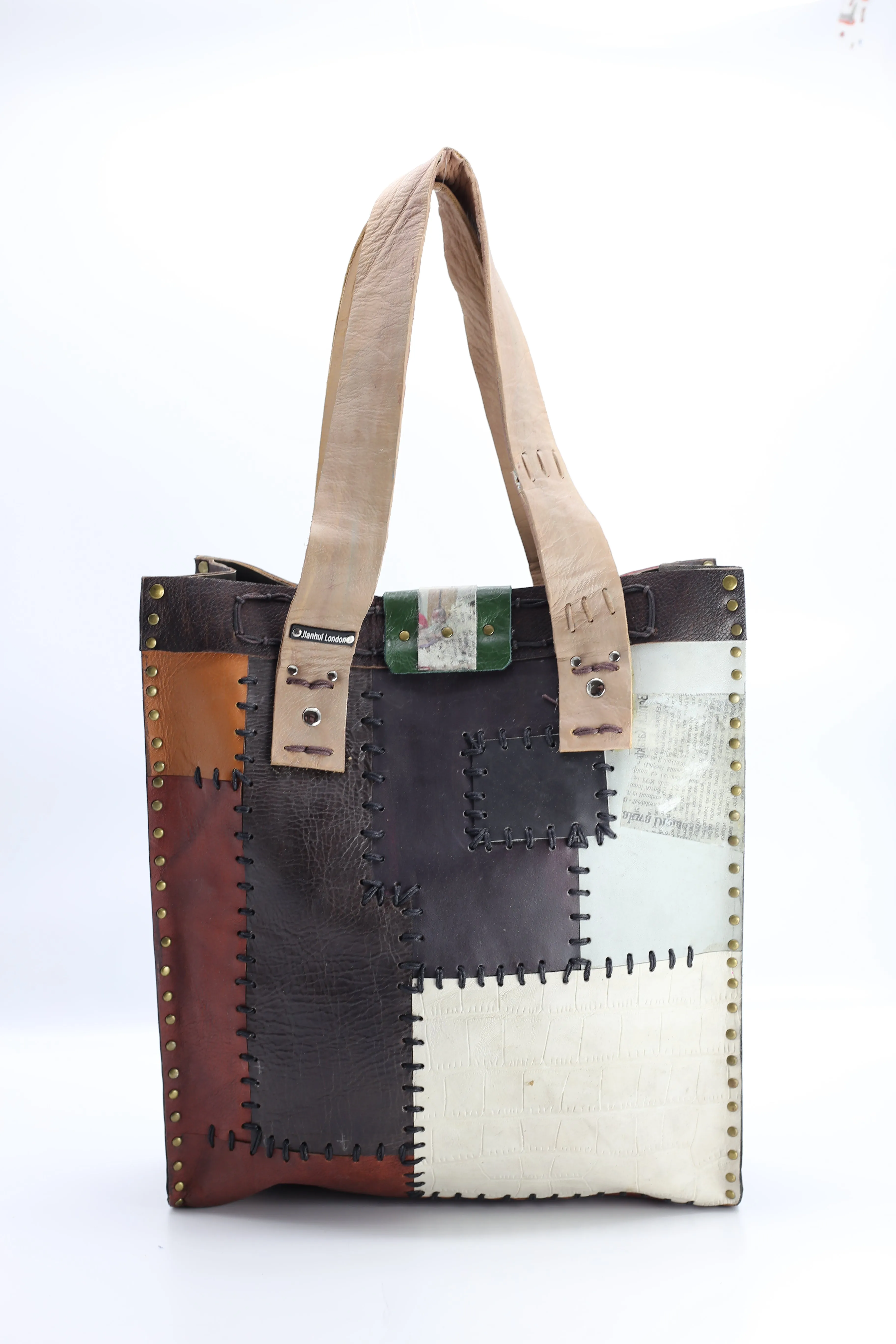 Hand Crafted Tote Bag From Recycled Leather