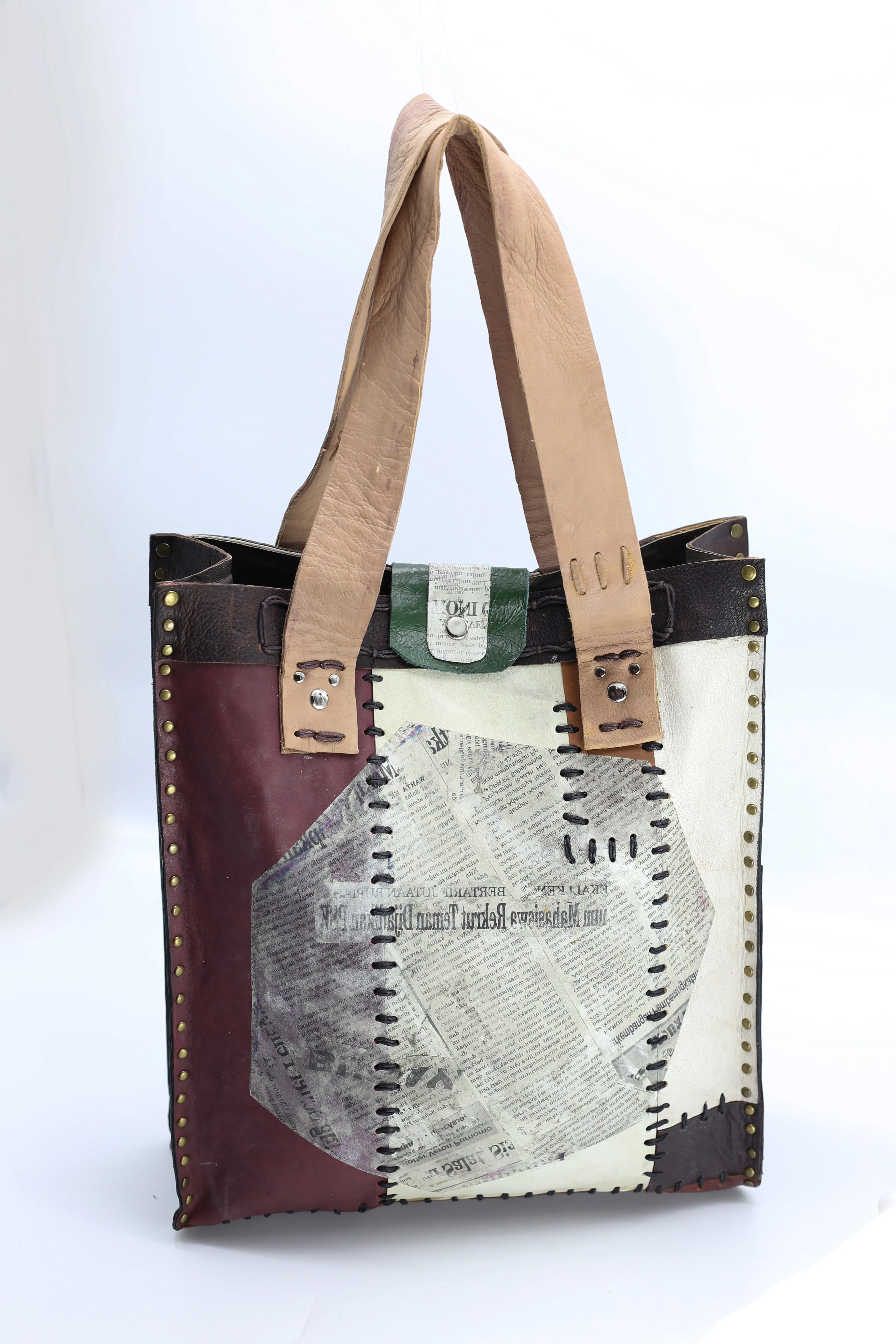 Hand Crafted Tote Bag From Recycled Leather