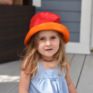 Hand Woven Child Bucket Hat | Bright Red