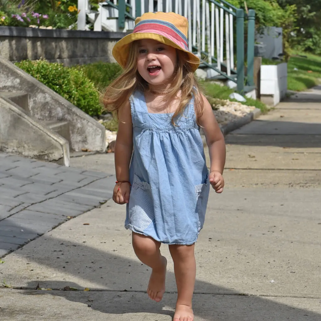 Hand woven Child Bucket Hat | Carousel Stripe