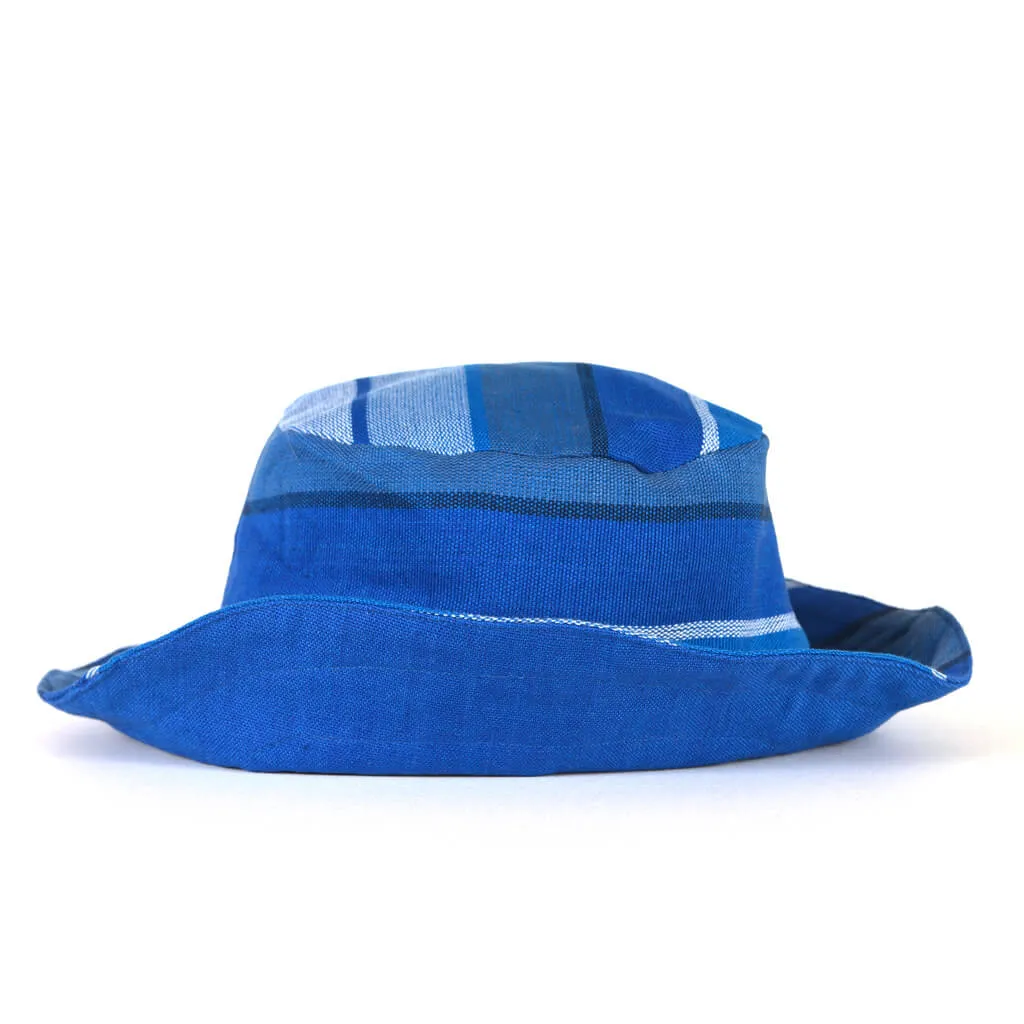 Hand woven Child Bucket Hat | Stormy Blues