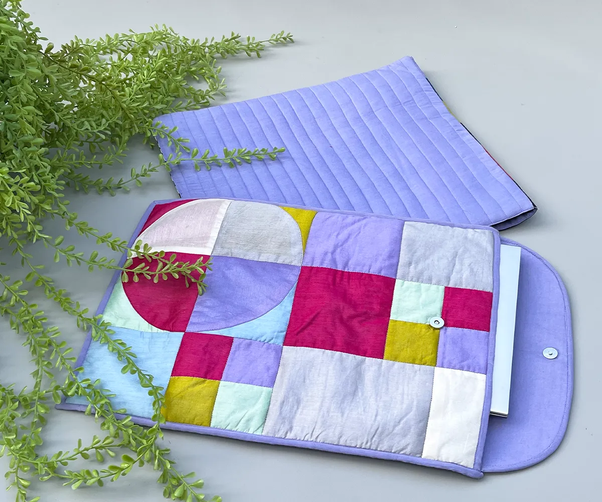Handmade Laptop Sleeve with Patchwork