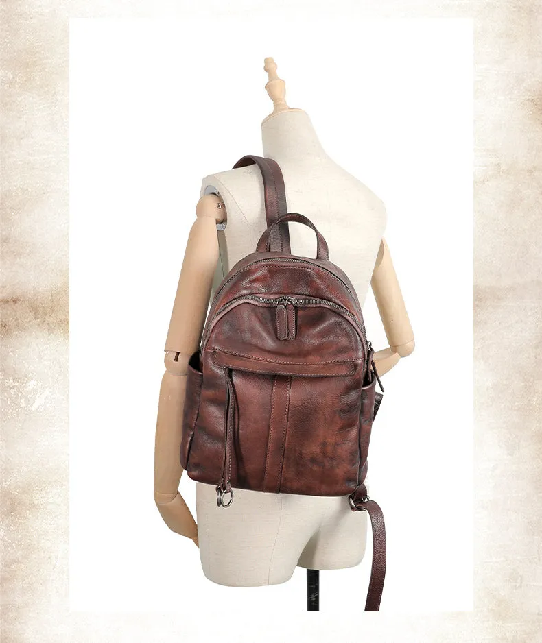 Handmade Leather Backpacks Bag Womens Best School Rucksack Ladies Leather Backpack Purses