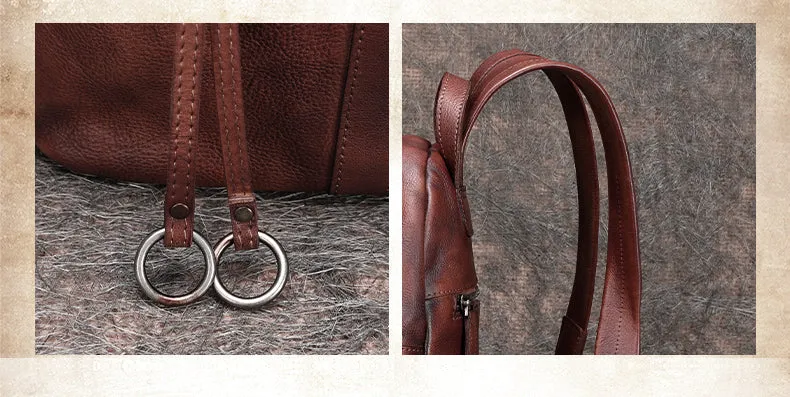 Handmade Leather Backpacks Bag Womens Best School Rucksack Ladies Leather Backpack Purses
