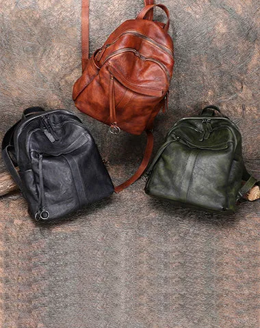 Handmade Leather Backpacks Bag Womens Best School Rucksack Ladies Leather Backpack Purses