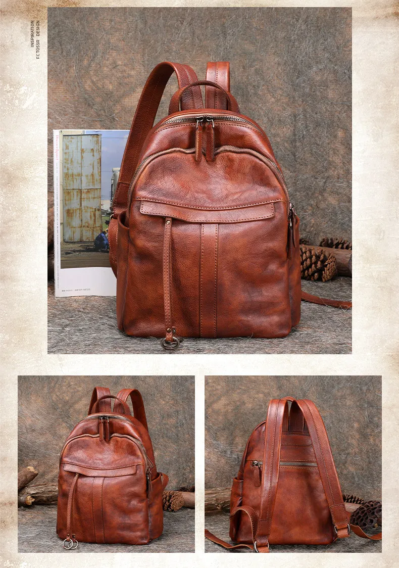 Handmade Leather Backpacks Bag Womens Best School Rucksack Ladies Leather Backpack Purses