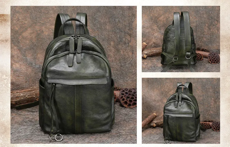 Handmade Leather Backpacks Bag Womens Best School Rucksack Ladies Leather Backpack Purses