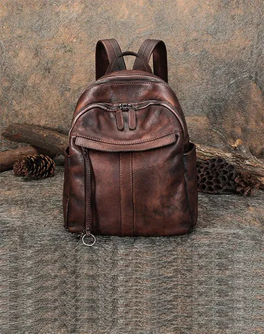Handmade Leather Backpacks Bag Womens Best School Rucksack Ladies Leather Backpack Purses