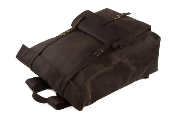 Handmade Mens Leather Backpack, Cool Backpack, Rolling Backpacks