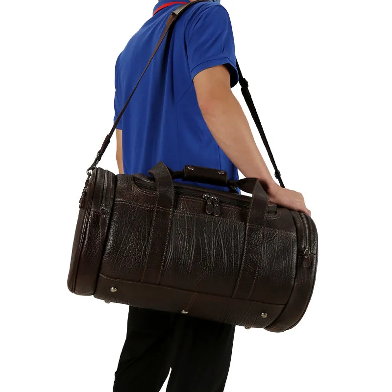 Handmade Vintage Leather Outdoor Duffel Bag for Travel