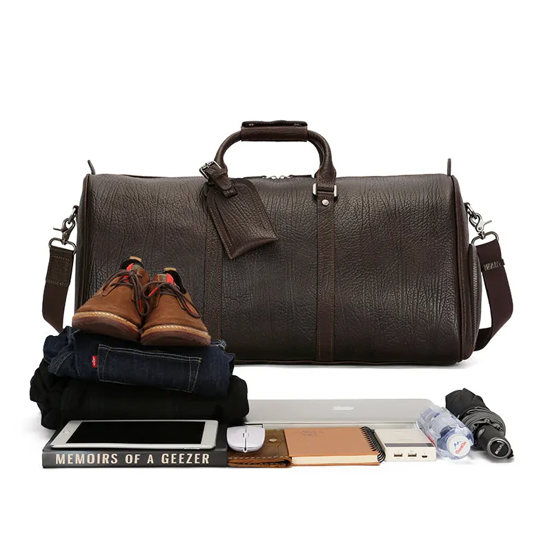 Handmade Vintage Leather Travel Duffel Bag
