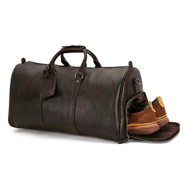 Handmade Vintage Leather Travel Duffel Bag