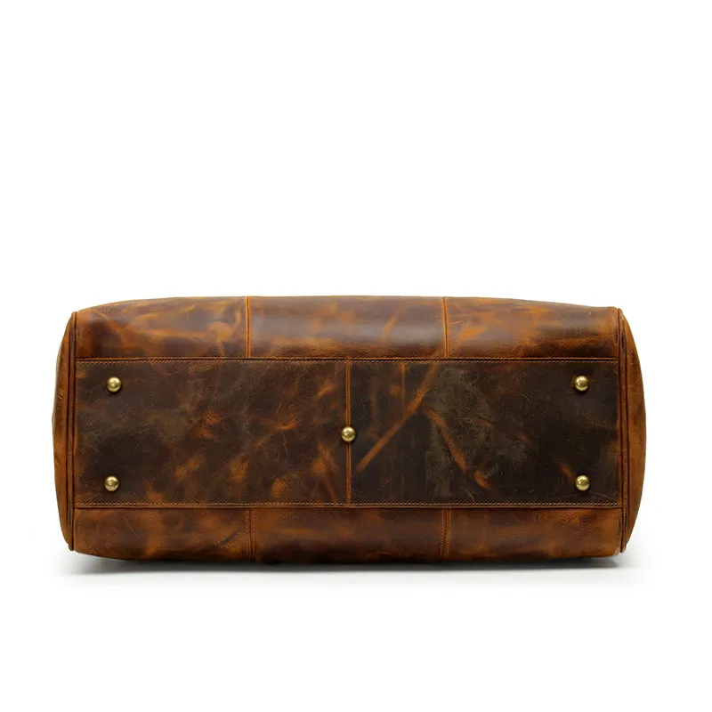 Handmade Vintage Leather Travel Duffel Bag