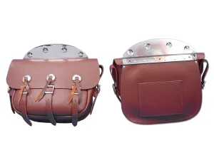 HARLEY Brown Leather Replica Saddlebag Set fits 1936-1940 EL,   1941-1946 FL,