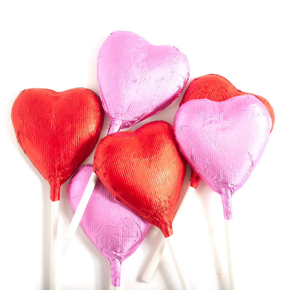 Heart Lollipops in Dark Chocolate, 6 pc