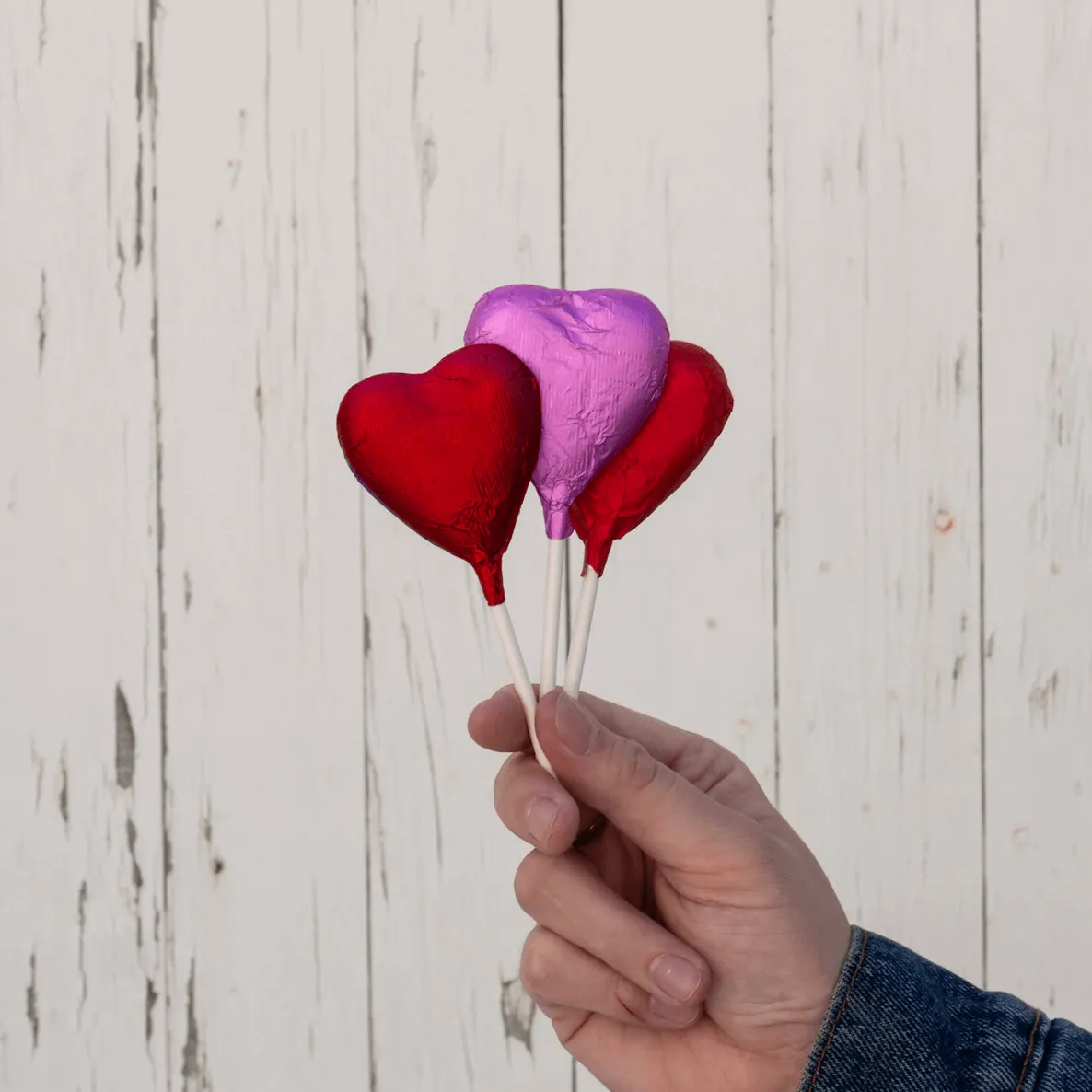 Heart Lollipops in Dark Chocolate, 6 pc
