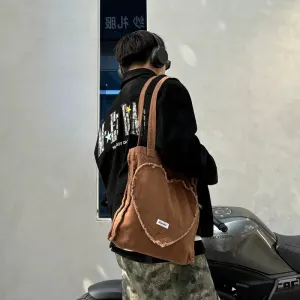 Heart-Shaped Patch Shoulder Bag