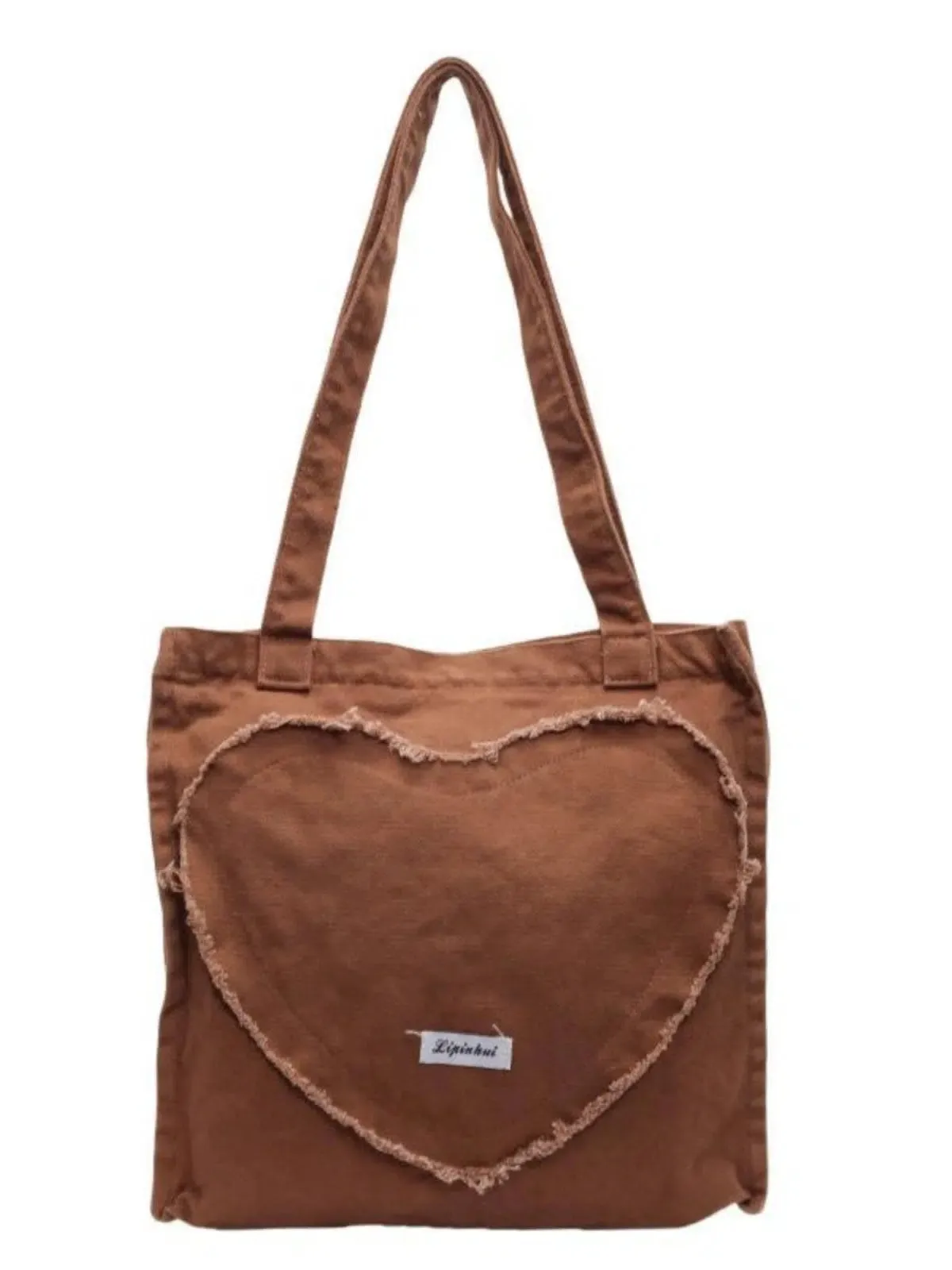 Heart-Shaped Patch Shoulder Bag