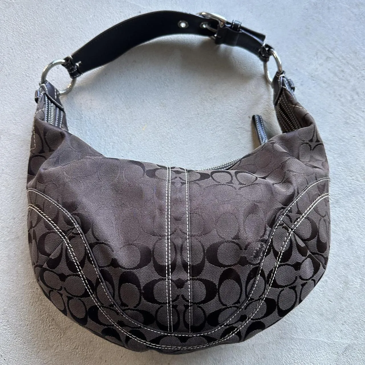 HENRYVINTUS™ vintage y2k coach brown croissant shoulder bag 9