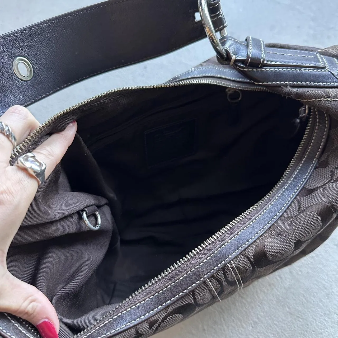 HENRYVINTUS™ vintage y2k coach brown croissant shoulder bag 9