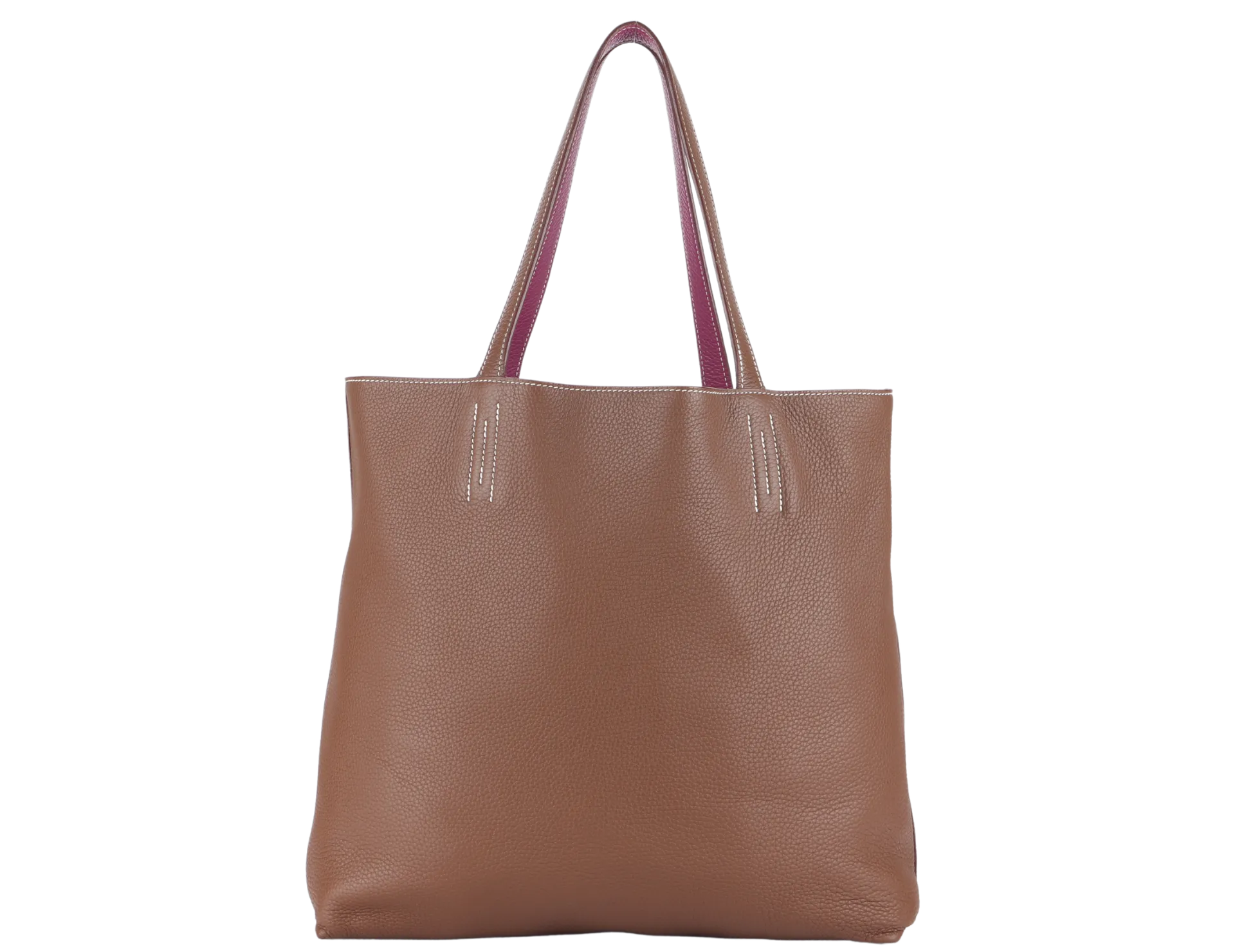HERMES DOUBLE SENS 45 TOSCA , GOLD CLEMENCE LEATHER STAMP Q (2013) WITH DUST COVER CHECK