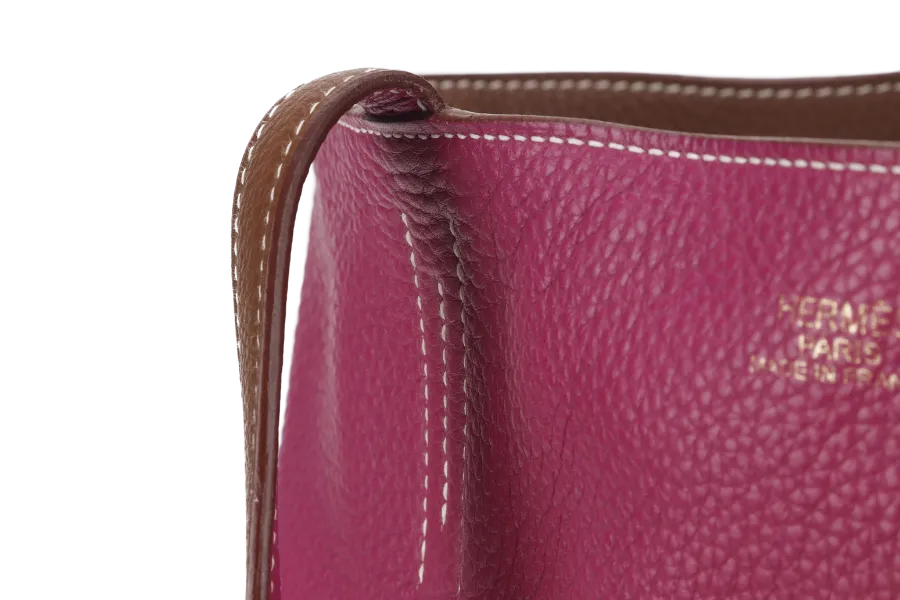 HERMES DOUBLE SENS 45 TOSCA , GOLD CLEMENCE LEATHER STAMP Q (2013) WITH DUST COVER CHECK