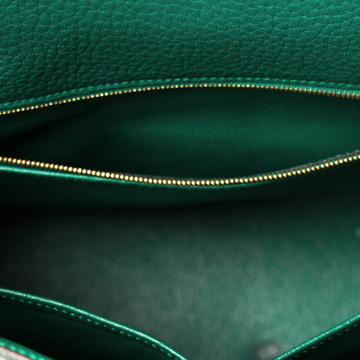 Hermès Kelly 28 Retourne Malachite Clemence