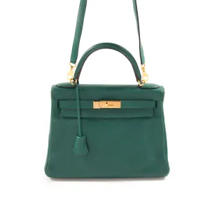 Hermès Kelly 28 Retourne Malachite Clemence