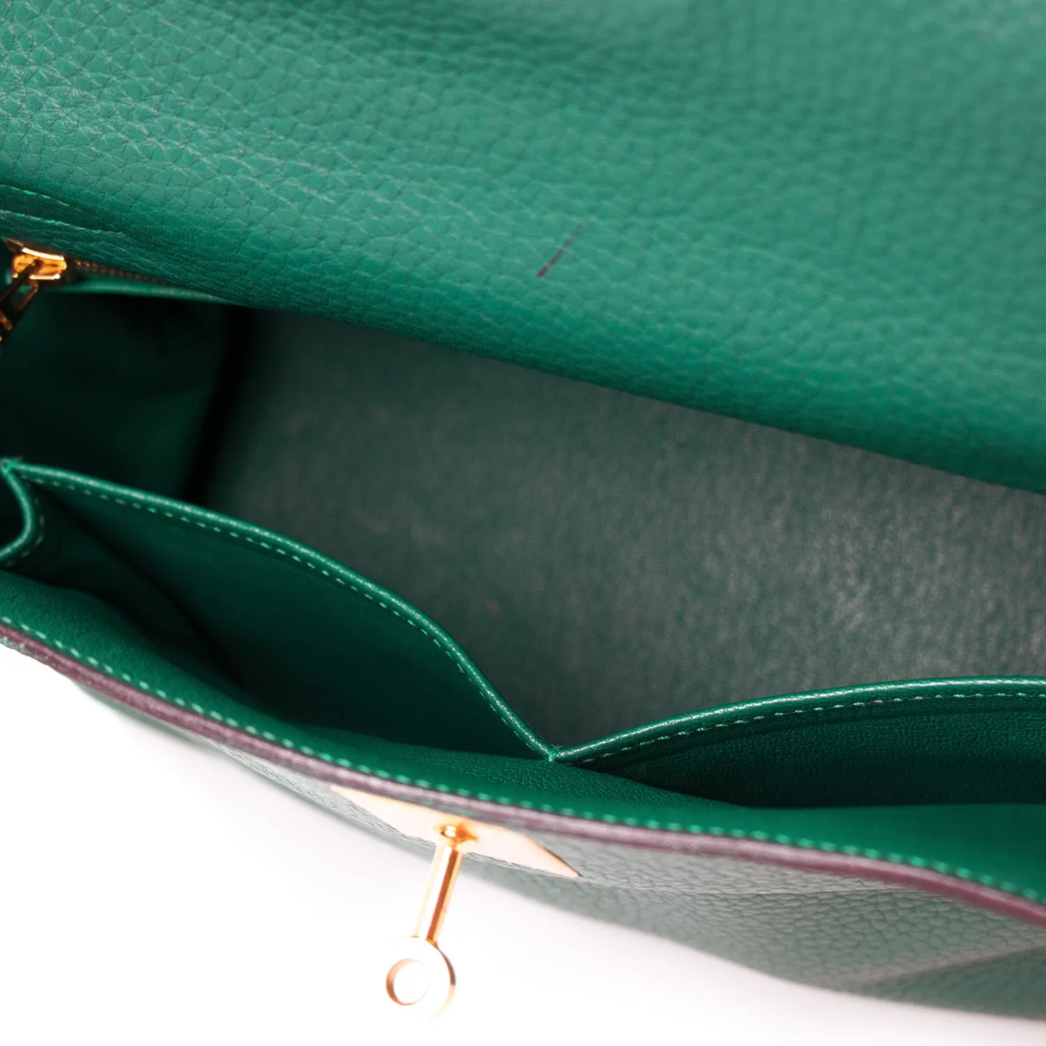 Hermès Kelly 28 Retourne Malachite Clemence