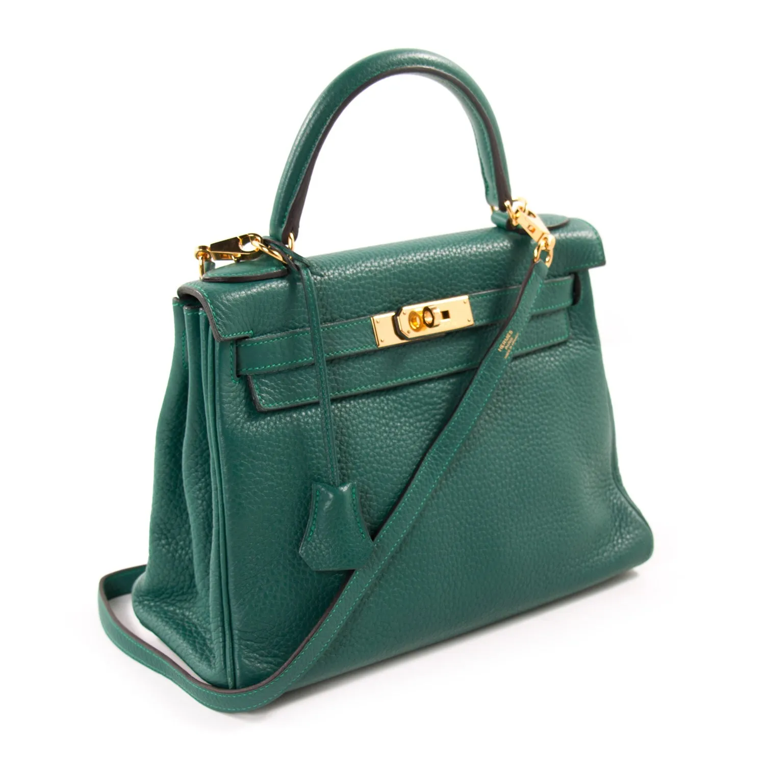 Hermès Kelly 28 Retourne Malachite Clemence