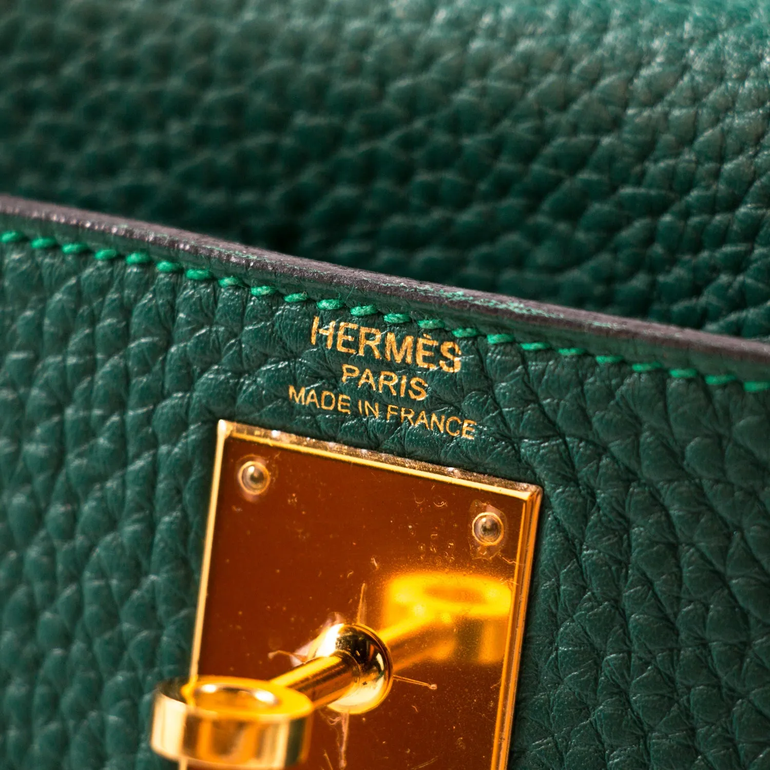 Hermès Kelly 28 Retourne Malachite Clemence