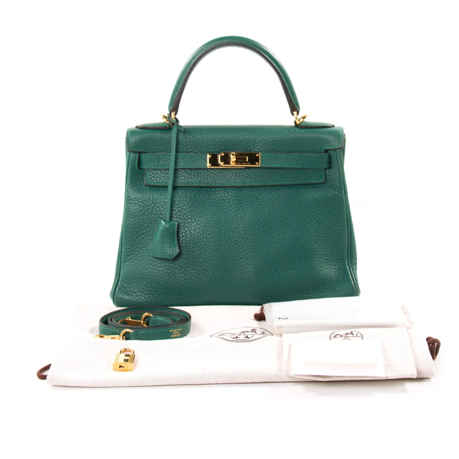 Hermès Kelly 28 Retourne Malachite Clemence