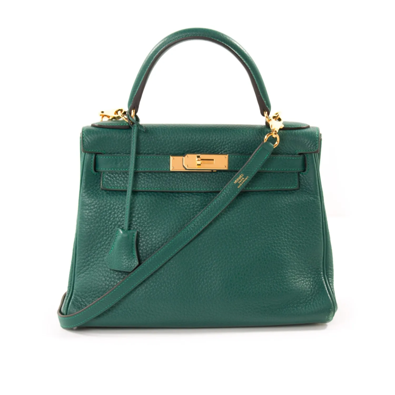 Hermès Kelly 28 Retourne Malachite Clemence