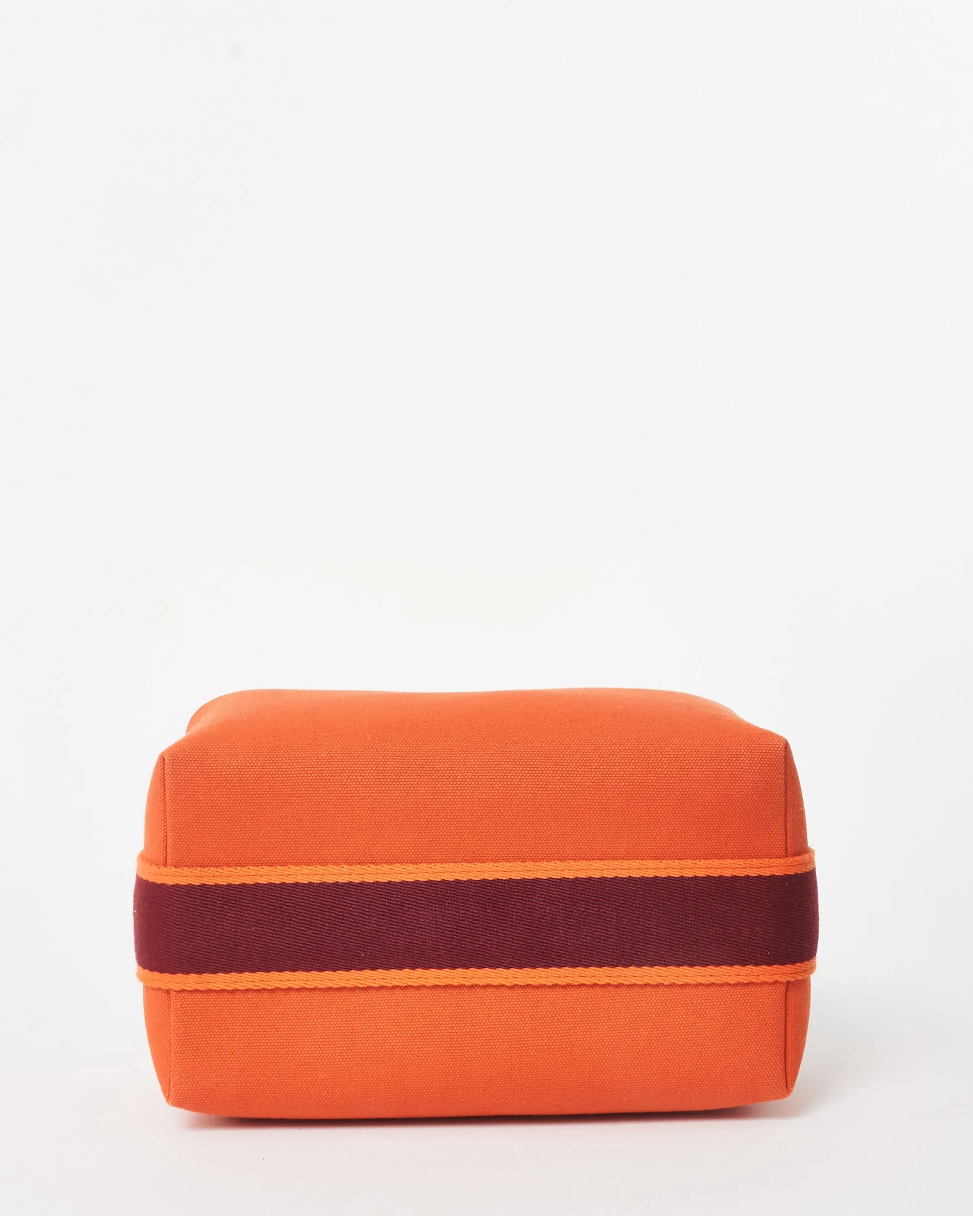 Hermès Orange & Burgundy Canvas Small Bride À Brac Bag