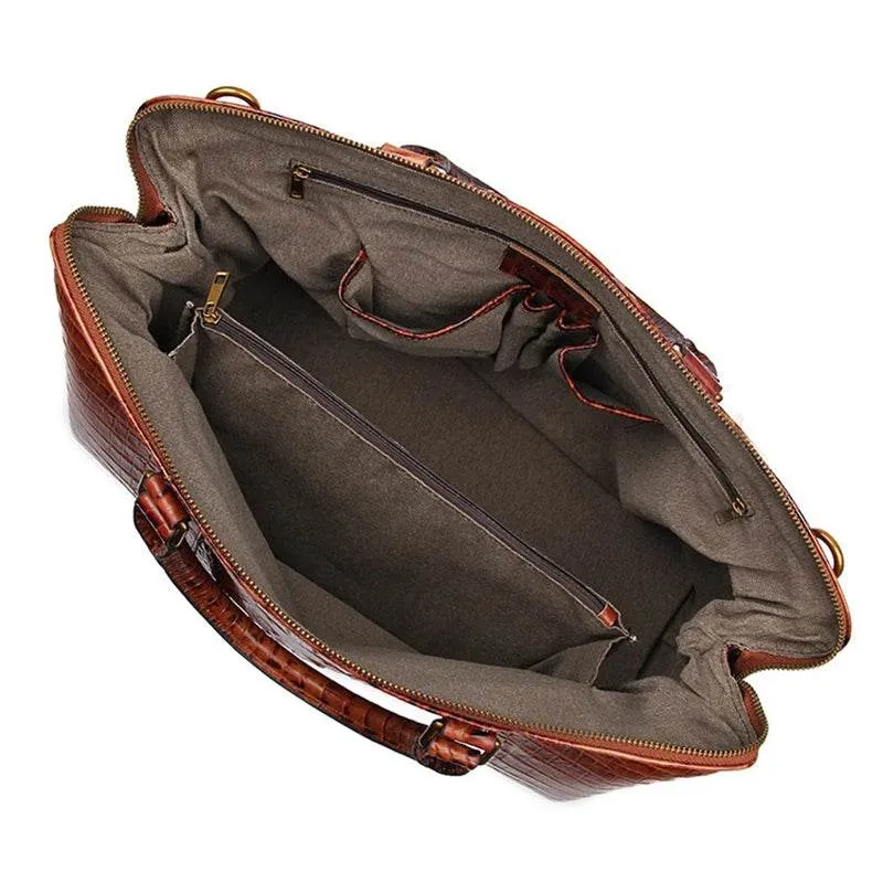 High Fashion Men & Women Leather Travel Duffle Alligator Pattern
