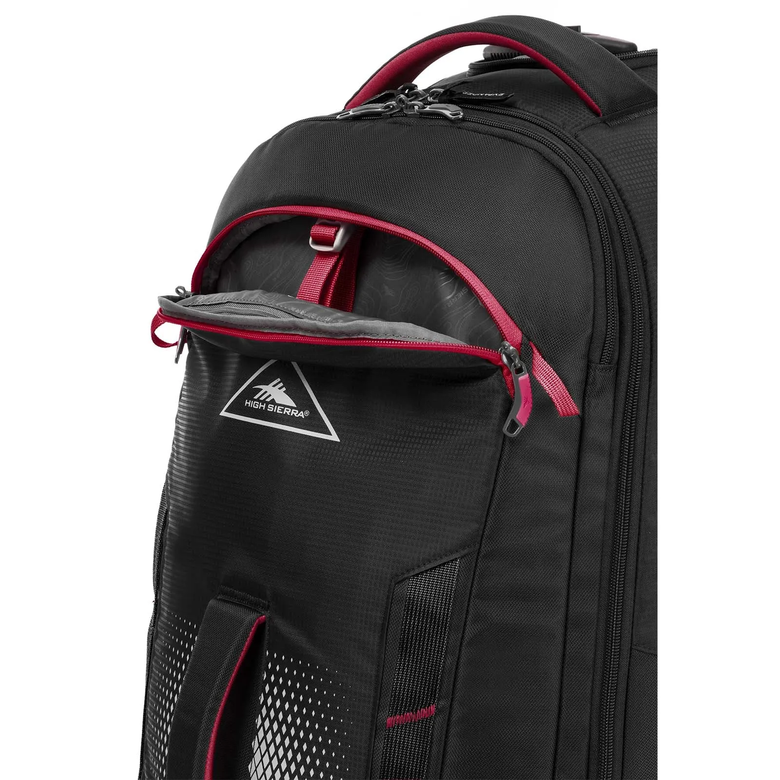 High Sierra Composite V4 56cm Carry-On Wheeled Duffel Black/Red