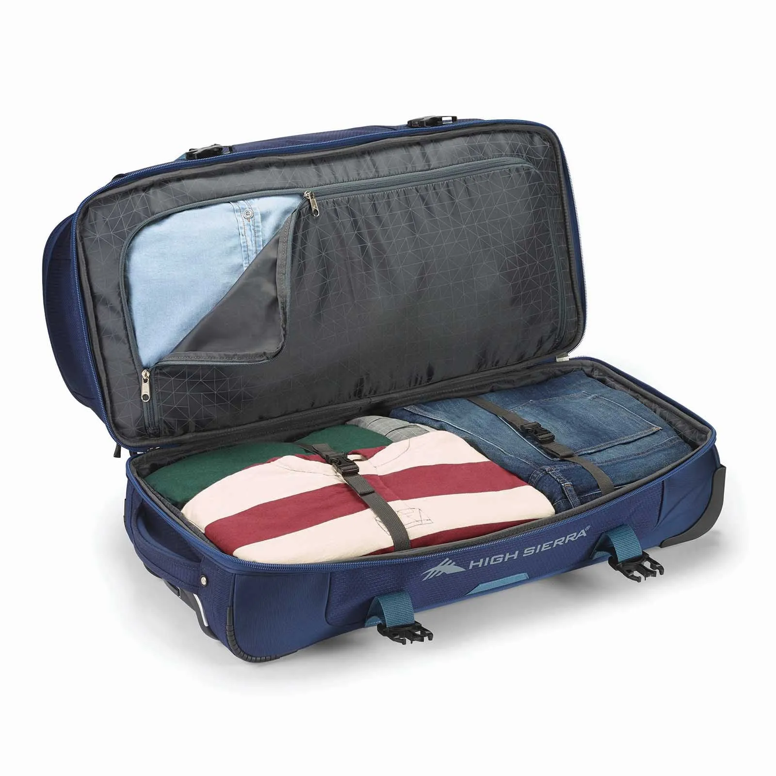 High Sierra Fairlead 55cm Carry-On Wheeled Duffel Navy