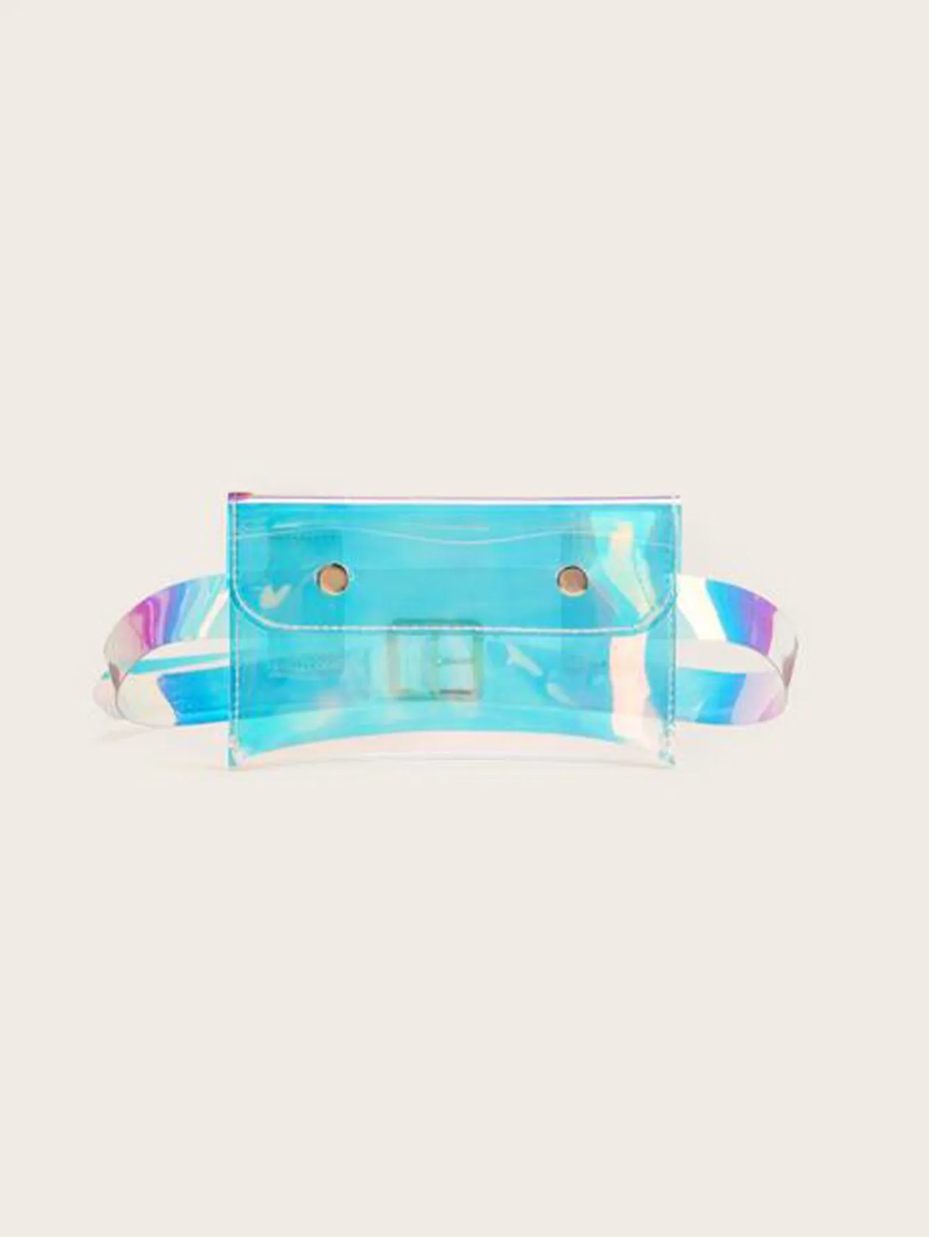 Holographic Snap Button Waist Bag  - Multicolor - FD ⚡