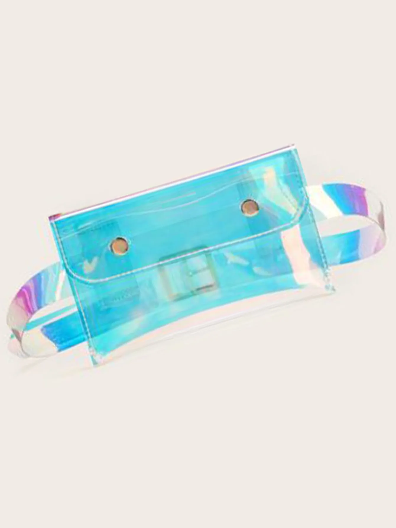 Holographic Snap Button Waist Bag  - Multicolor - FD ⚡