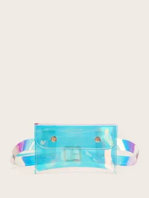 Holographic Snap Button Waist Bag  - Multicolor - FD ⚡