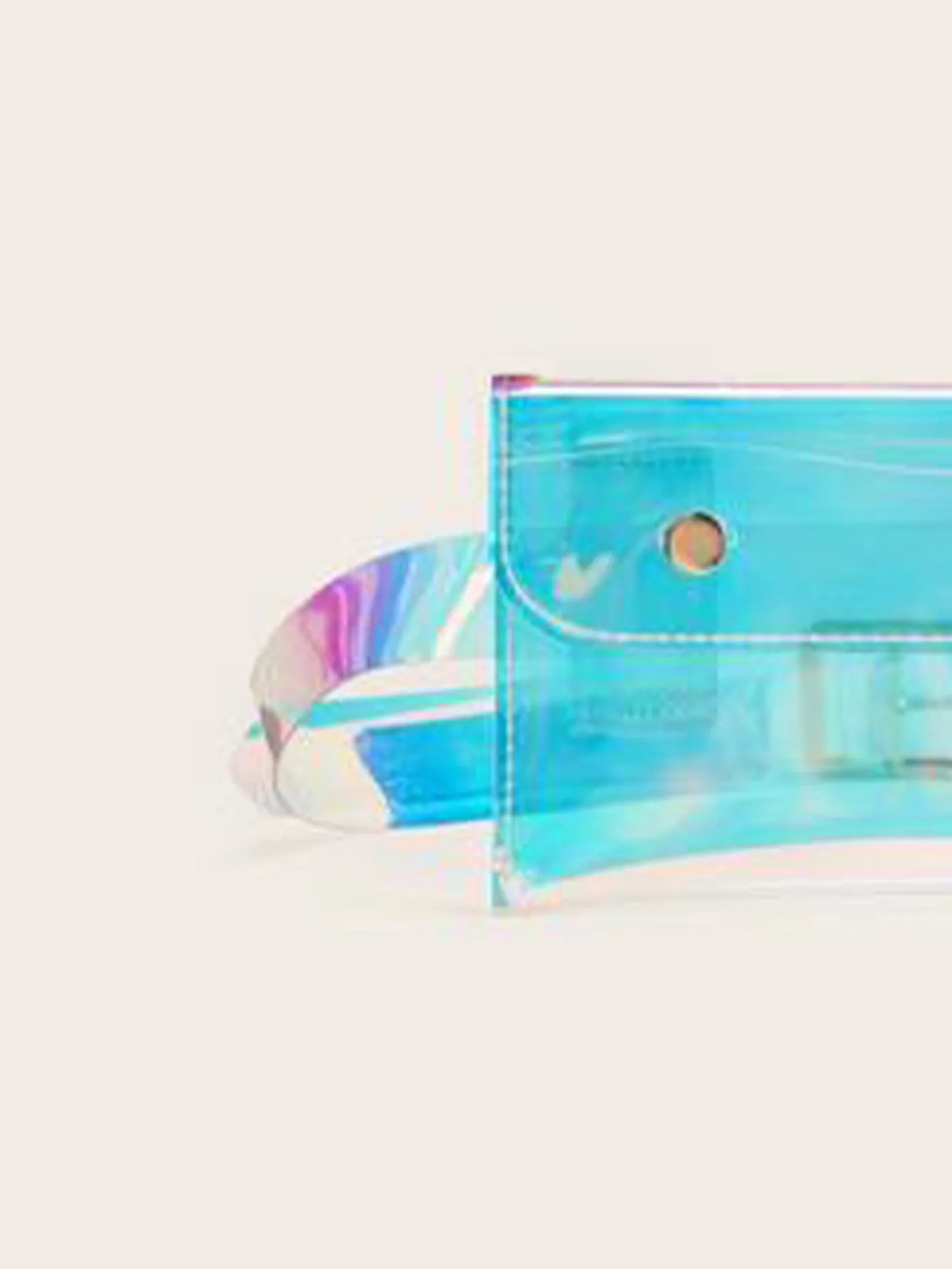 Holographic Snap Button Waist Bag  - Multicolor - FD ⚡