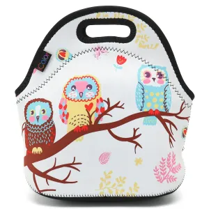 ICOLOR Various Cats Insulated Neoprene Lunch Bag Tote Handbag lunchbox Food Container Gourmet Tote Cooler warm Pouch For School work Office