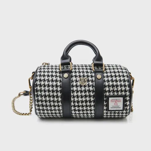 Islander | The Mini Duffel Bag  Black and white Dogtooth